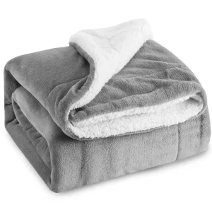 Bed Blanket Bedding Fleece Reversible Blanket for Bed and Couch Queen Size 90×90