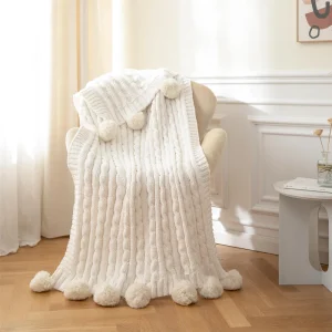 Bed Custom Cozy Chenille Warm Winter Knit Blankets for Home Decor