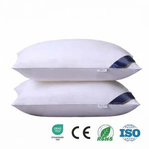 Bed Pillow 1000g Polyester Fiber Filling Washable Ergonomic Neck Support Sleeping