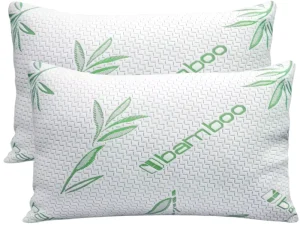 Bed Pillows for Side Sleepers Solid Washable Comfortable Removable Bamboo Cooling Cover Anti Pilling 200TC Lightweight