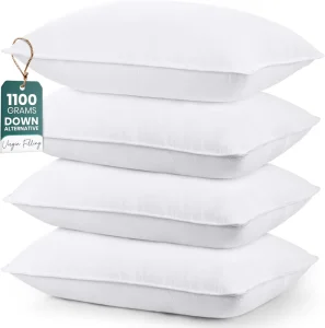 Bed Pillows for Sleeping Queen Size Set of 4 Hotel Pillow Cooling Pillows for Side Back or Stomach Sleepers