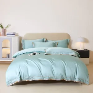 Bed Sheet Quilt Cover Set Class 100 Tributary Satin Long staple Cotton 100% Cotton Four piece Bedding Set Solid