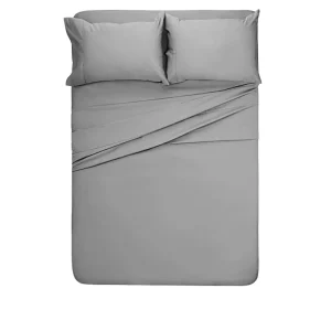 Bed Sheet Set Brushed Microfiber Bedding 3 or 4 Piece Flat Sheet Fitted Sheet and Pillowcase Twin Full Queen King