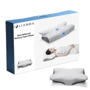 Bed Sleeping Contour Butterfly Shaped Side Sleeper Anti Snore Cervical Orthopedic Memory Foam Pillow