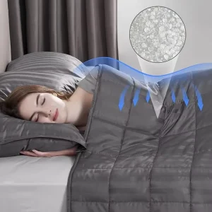 Bed Sleeping Heavy Blanket Non Toxic Gray Color Luxury Cooling Blanket Breathable Bedroom Adult Weighted Blanket