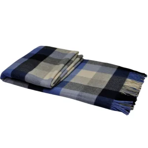 Bed Throw Blanket Wool Geometric Pattern Woven