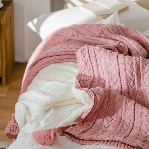 Bed and Sofa Decoration Throw Sofa Blankets High Quality Soft Texture Lightweight Knitted Warm Eco friendly Blanket
