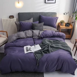 Bedding Duvet Cover Set 100% Polyester Washed Comforter Cover Set of 4 Queen King Solid Geometric Hotel Use Natural White