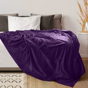 Bedding Fleece Blanket Queen Size Grey 300GSM Luxury Bed Blanket Anti Static Fuzzy Soft Microfiber Blanket