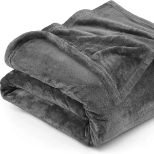 Bedding Fleece Blanket with Queen Size Grey Luxury Bed Blanket for Anti Static Fuzzy Soft Blanket Microfiber