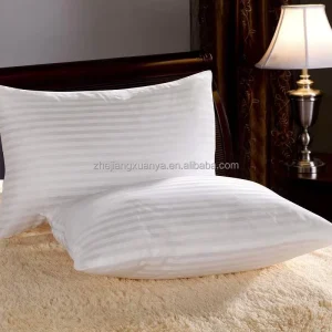 Bedding Pillow Stripe Microfiber Fabric White Pillowcase Cushion Hotel Pillow Cover Neck Head Pillow