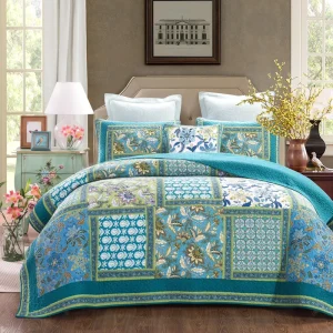 Bedding Set 100% Cotton Patchwork Skin Friendly Comforter Bedding Set Colorful Boho Style Design Quilted Cover Set