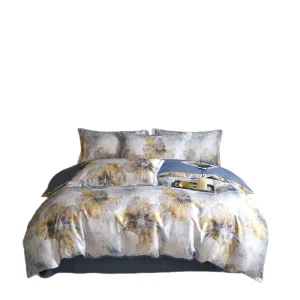 Bedding Set Duvet Cover Flat Sheet Pillowcases Satin Jacquard 4 Pieces Set High end European Style Floral Pattern