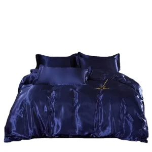 Bedding Set Duvet Cover Four Piece Multi Color Satin Bed Sheet Bedsheet Fitted King Size