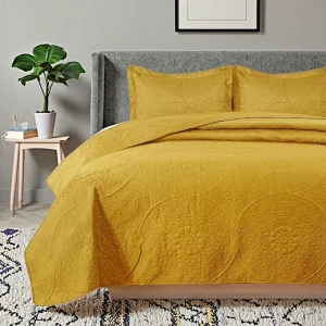 Bedding Set with Quilte Microfiber Three Piece Quilt Set Elegant Bedspreads Bed Covers