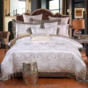 Bedding Setduvet Covers Pillow Cases and Bed Sheets Model Jacquard Lace 4pcs Bed Sheet Set BSS10