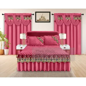 Bedspread Bed Skirt Set Bed Valance with Matching Curtains