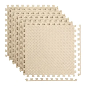 Beige EVA Gym Mat High Density Gym Flooring Interlocking Mat Puzzle Mats Custom Color Custom Size Durable Tile