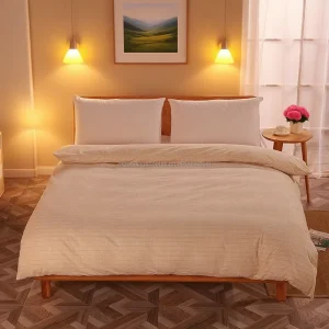 Beige King Size Grounding Duvet Cover with 5% Silver Fiber Conductive Cover