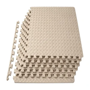 Beige Living Room EVA Gym Mat Durable Thick Custom Color Custom Size Gym Floor Mats Puzzle Mats Flooring
