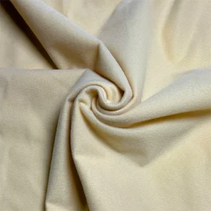 Beige Polyester Plush Velvet Fabric