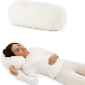 Berkshire Extra Fluffy Cervical Neck Roll Pillow Washable Removable Cover Cylindrical Bolster Cushion for Couch & Bed