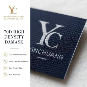 Bespoke Custom Polyester Woven Labels Multiple Sizes Colors Personalized Textile Labels for Garments Bags Shoes Roll Shape