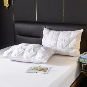 Best Sale Face Down Feather Pillows Cotton Down Goose Duck Pillow Inner Filling Soft Neck Silk Luxury Hotel