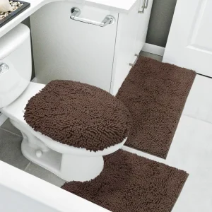 Best Sales Chenille Carpet Waterproof Bath Foot Rug Set Bathroom Mat