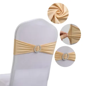 Best Selling Quality Band With Buckle Slider Sashes Bow Stretch Chair Cover Decorative Wedding Chair Sashes