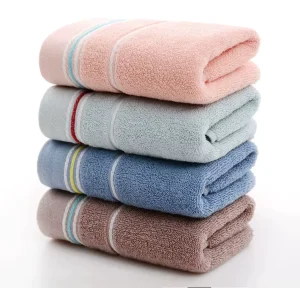 Bestseller Direct Sale Pure Cotton Striped Towel Solid and Multiple Colors Woven Technique for Home Use