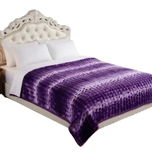 Big Bubble Eco Friendly Anti Bacteria Solid Customizable Knitted Polyester Raschel Blanket Geometric Character European American