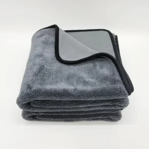 Big Car Pro 1400gsm 1500 1600 1800 Double Side Microfiber Deluxe Dual Black Microfibre Drying Towel for Car Monster
