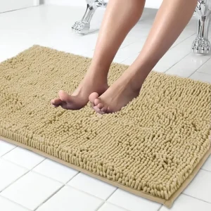 Big Shaggy Chenille Bath Rug Non Slip Water Absorption Bath Mats Extra Soft Bath Floor Mat