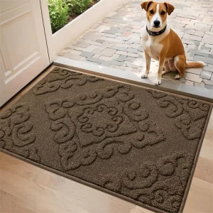 Big Size Indoor Tufted Loop Pile Welcome Mat Non Slip Absorbent Decorative Dirt Resistant Entrance Washable PET Friendly