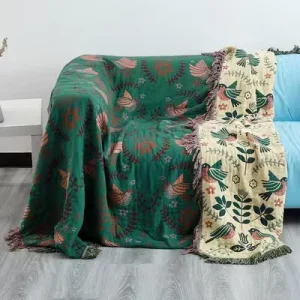 Big Size Vintage Gauze Woven Jacquard 100% Cotton Blanket for Bed Sofa