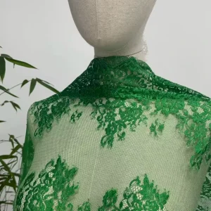 Bilateral Embroidered Jacquard Lace Fabric 100% Polyester Lightweight Abrasion Resistant for Wedding Dresses Bags Sleepwear