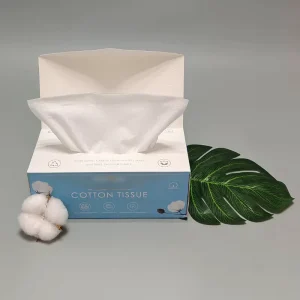 Biodegradable 100% Cotton Disposable Boxed Dry Face Tissue Lint-free Eco-friendly for Beauty Care Sustainable