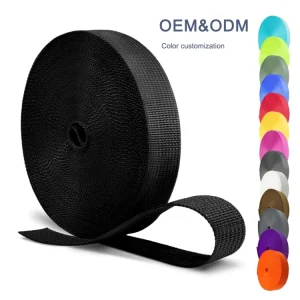 Black 1/2 Inch Polyester Webbing for Backpack Straps Handles and Suitcase Compression Lashing Secure Tie Down Loops