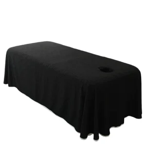 Black 3D Embossing Linen Massage Bed Skirt Table Cover for SPA Beauty Salon Bedspread Sheet