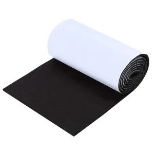 Black Dyed Nonwoven Felt Heavyweight CE Certified Furniture Pads Roll 5×40 Inch Anti Skid Self Adhesive Cuttable Waterproof