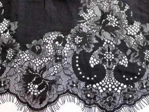 Black Eyelash Lace Non Elastic Color Lace Eyelash Fabric for Women’s Dress Accessories