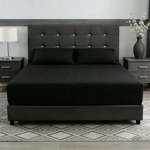 Black Grounding Sheets 15″ Deep Pocket Grounded Bedding Cover Flat Fitted Earthing Sheets