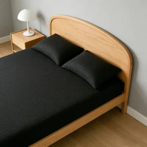 Black Grounding Sheets 20% Pure Silver Fiber 80% Organic Cotton Grounded Sheet Earth Connected Bedding Fitted Sheets