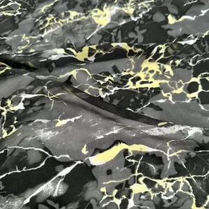 Black Marble Pattern Burnout Velvet Fabric Abstract Gold Line Sheer Velour for Fashion Dresses & Home Decor