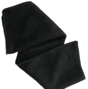 Black Microfiber Towel with Custom Logo Hairdressing Cotton Microfiber Salon Beauty Spa Black Barber Towels