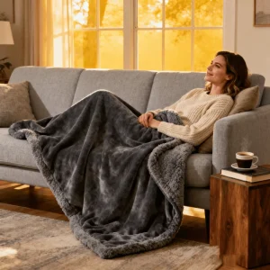 Black Sherpa Fleece Knitted Solid Blanket Warm Dual Sided Fluffy Plush Super Soft Eco Friendly Airplane Throw Blanket for Winter