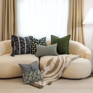 Black & White Shaggy Fringed Cushion Shabby Chic Boho Jacquard Throw Pillow for Sofa & Modern Home Decor