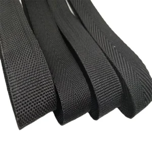 Black and White Red Webbing Backpack Bundled Nylon Luggage Woven Strap