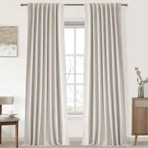 Blackout Curtains & Valances Enhanced Light Control Linen Blend Modern Style Eco-Friendly Waterproof Noise Reducing All-Season